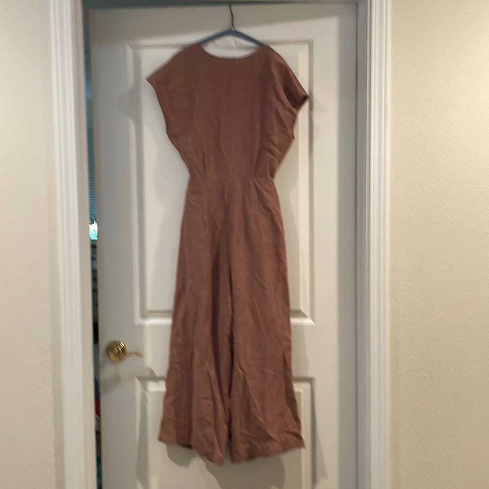 wilfred brown jumpsuit with bow at the front, size 2.